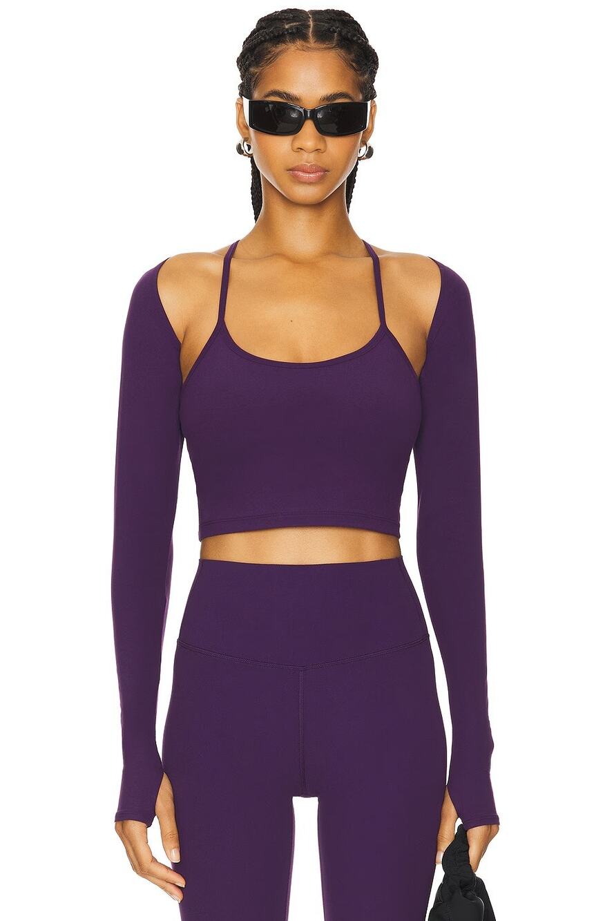 Splits 59 Shiri Airweight Cropped Shrug Top Long Sleeve Athleisure Running S